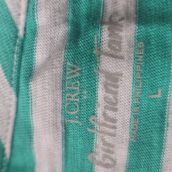 NWT J. Crew Green and White Striped Tank - Picture 3 of 5
